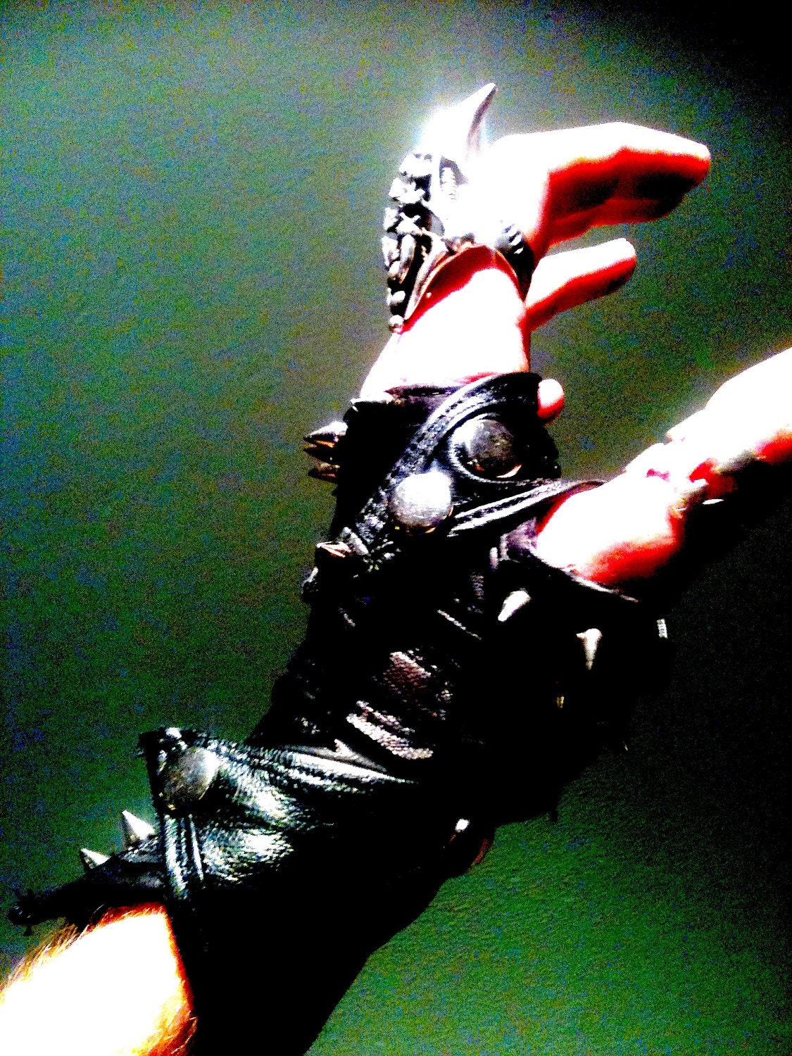 Custom Leather Glove Fingerless Studded