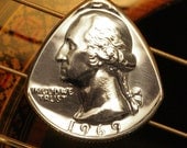 USA Quarter Coin Guitar Pick ... Your Choice Any Date 1965-1998 ... For Guitar, Bass, Mandolin, Ukulele, Banjo