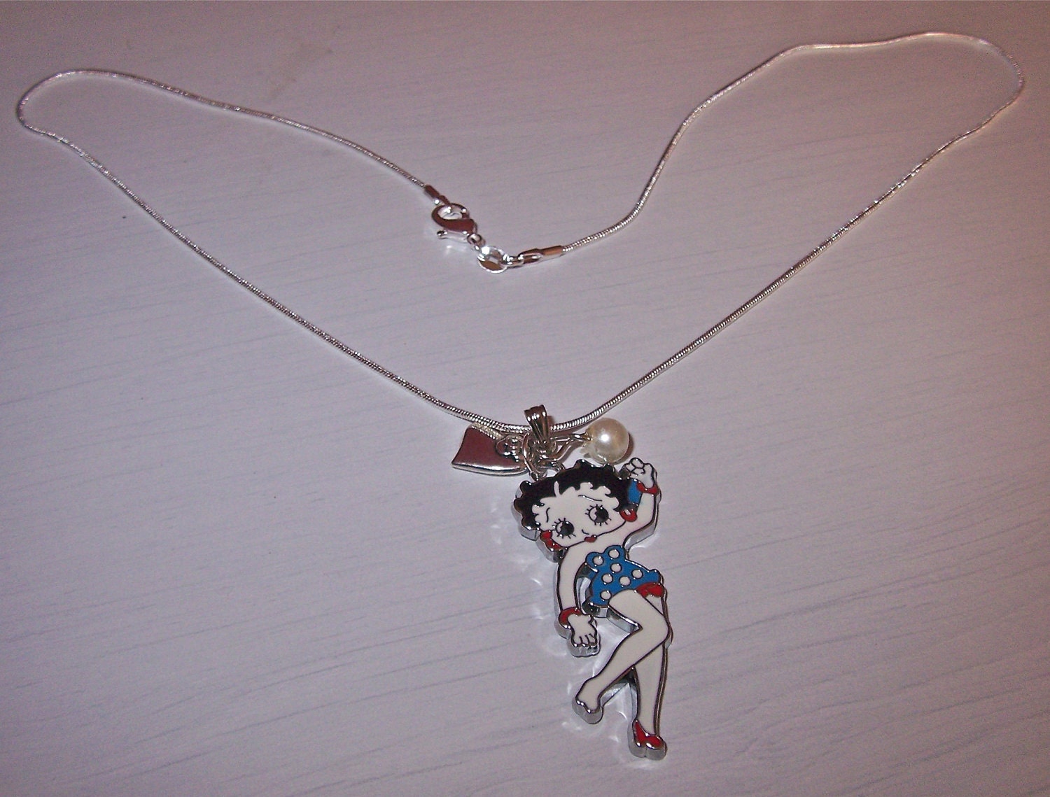 Polka dot Betty Boop necklace