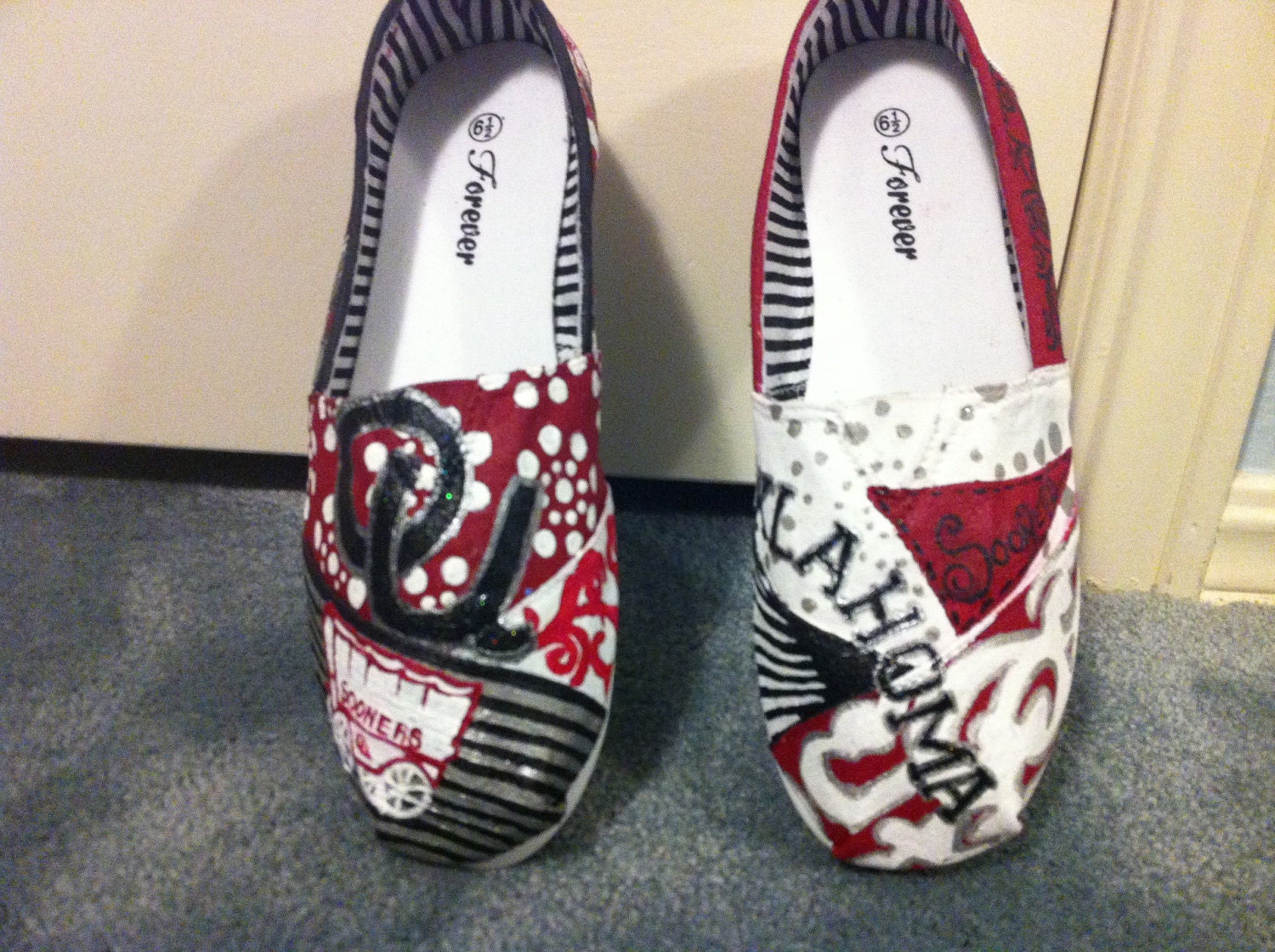 Oklahoma Sooners handpainted shoes
