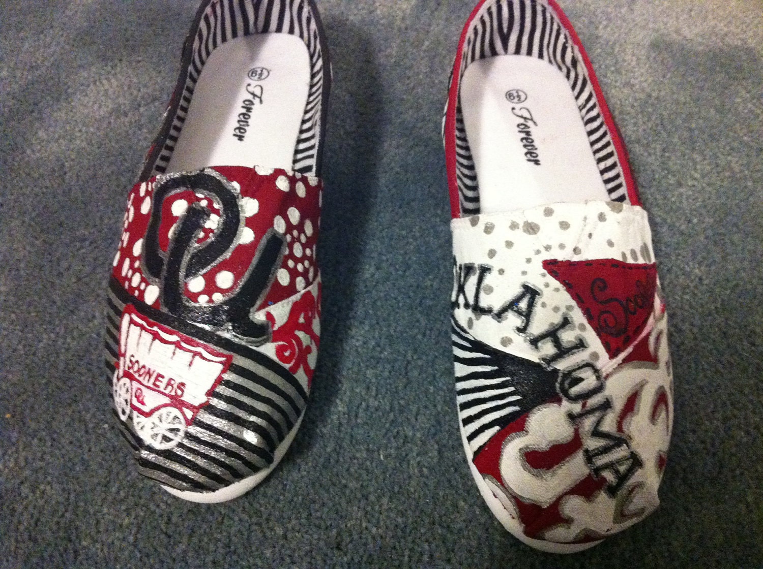 Oklahoma Sooners handpainted shoes