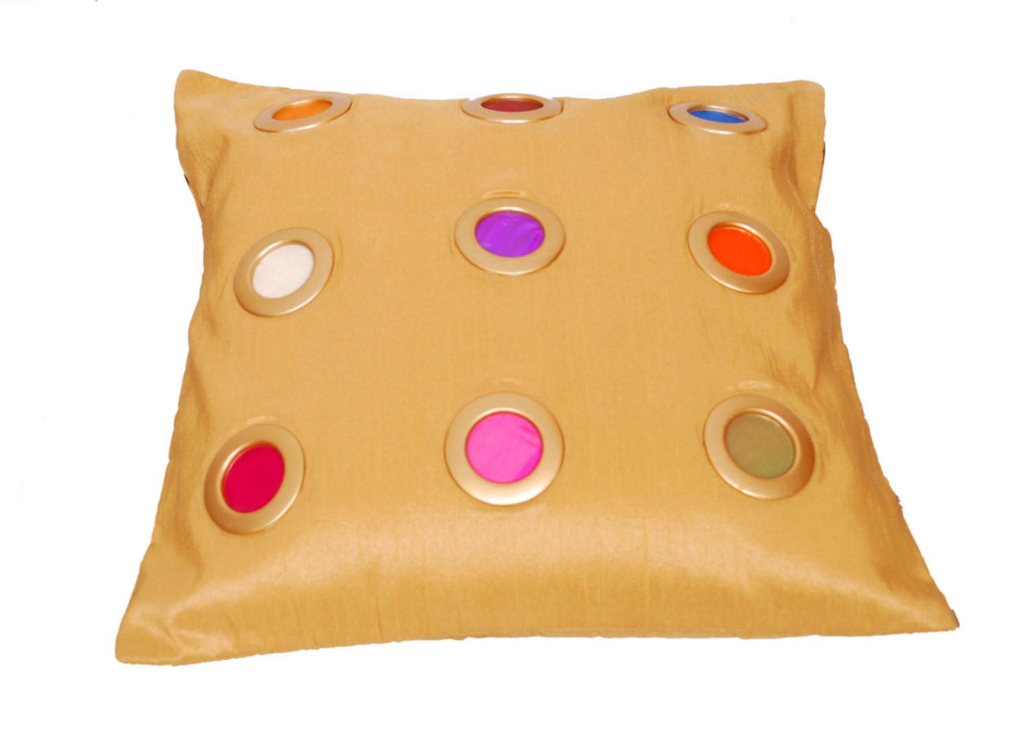Throw Pillow Cover, Pillow Cover, Throw Pillow, Cushion Cover, Camel Pillow, Decorative, Contemporary, Home Decor- 'Colorful Rings'