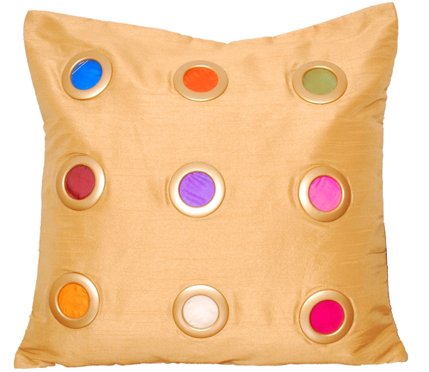 Throw Pillow Cover, Pillow Cover, Throw Pillow, Cushion Cover, Camel Pillow, Decorative, Contemporary, Home Decor- 'Colorful Rings'