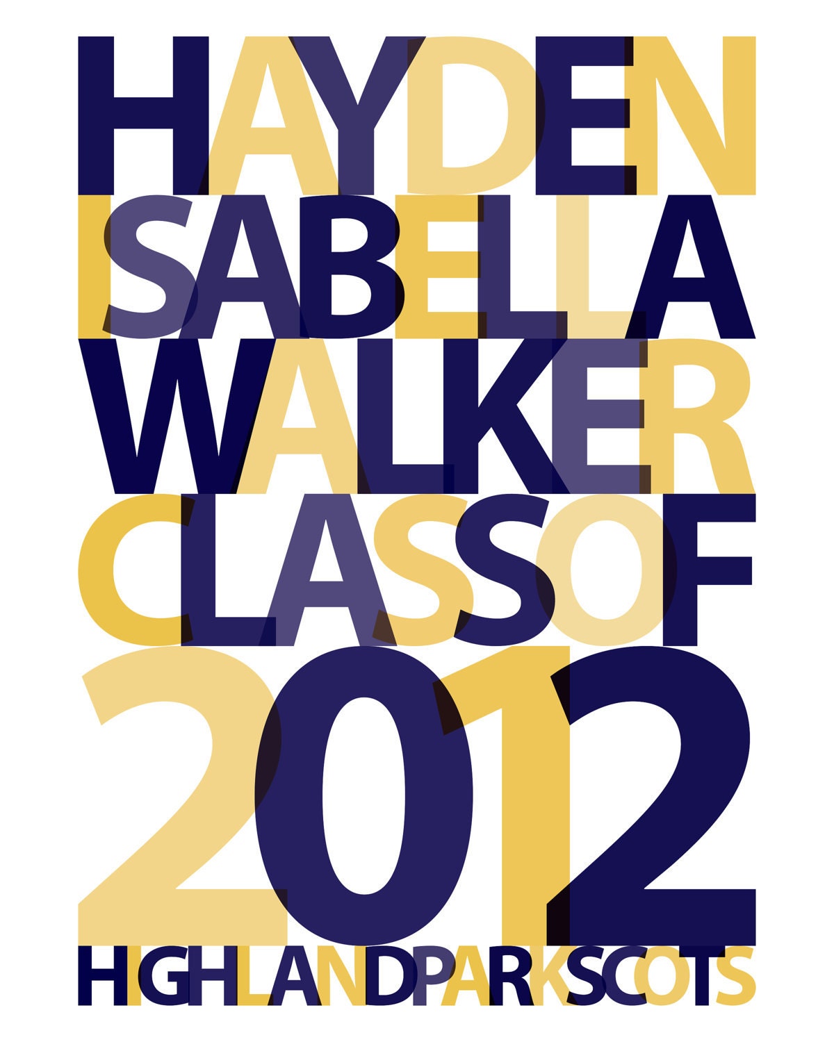 CUSTOM Personalized Graduation Announcement typography print - 8x10 inches