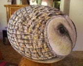 Barn Owl OOAK Hand Painted Rock Sculpture