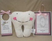 Toothy the Tooth Fairy Kit Girl - Tooth Fairy Pillow, Tooth Fairy Plaque, Tooth Fairy Door Hang