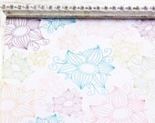 Pastel Sunflowers Printed Card - flower card - sunflower blossom - patterns - paper goods - vintage card - handmade - colorful drawing