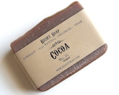 Cocoa Soap -  Moisturizing soap, All Natural Soap - Vegan Unscented Handmade Fragrance Free Cold Process