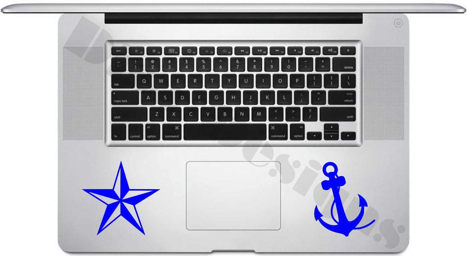 Nautical Star and Anchor vinyl decals for Macbook Trackpad - Car decal - Macbook decal - Trackpad decal - Window decal