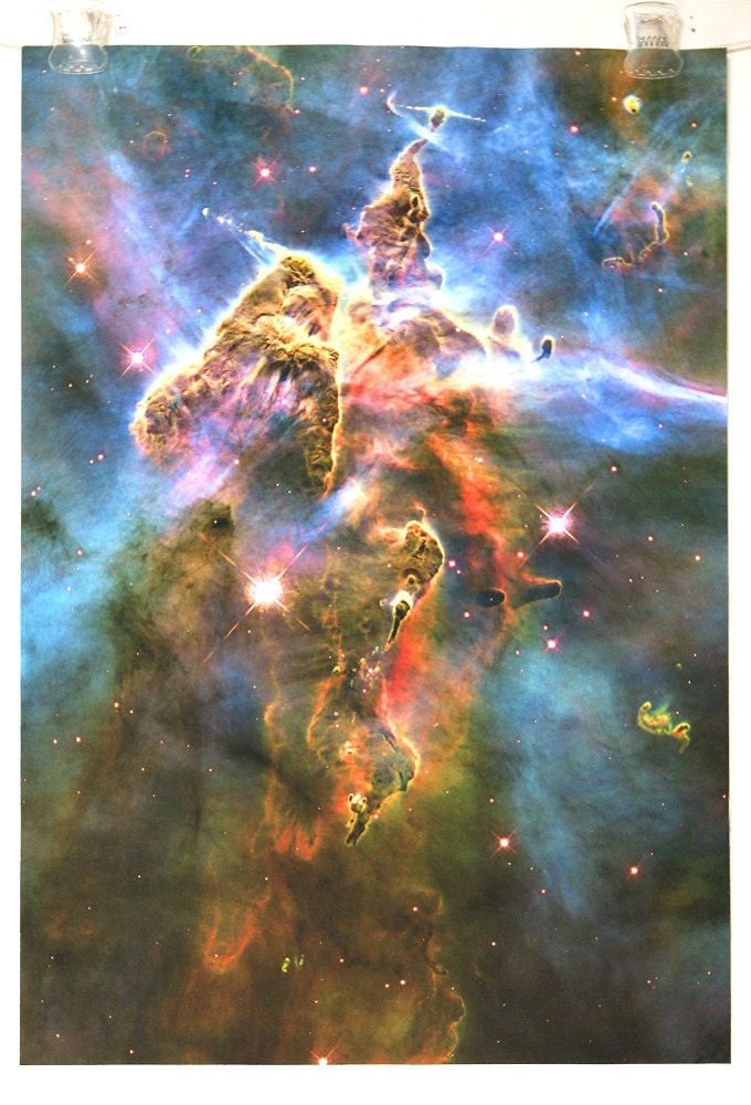 Astronomy Fabric Mystic Mountain Hubble Photograph on EQ Printable Cotton Fabric Sheet