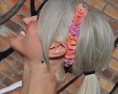 CIJ Sale 25% Off Tie Dye Crocheted Fabric Headband