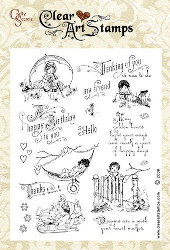 Sweet Kids SL15 Clear Art Stamp Vintage Set
