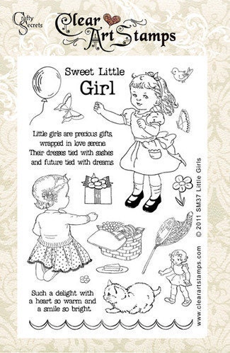 Little Girl SM37 Clear Ar Stamp Vintage Set