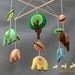 Elephants crib mobile - Forest baby mobile - Animals hanging mobile