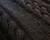 Knitting PATTERN - Throw Blanket / Rug Super Chunky Double Cable Approximately 49" x 64"