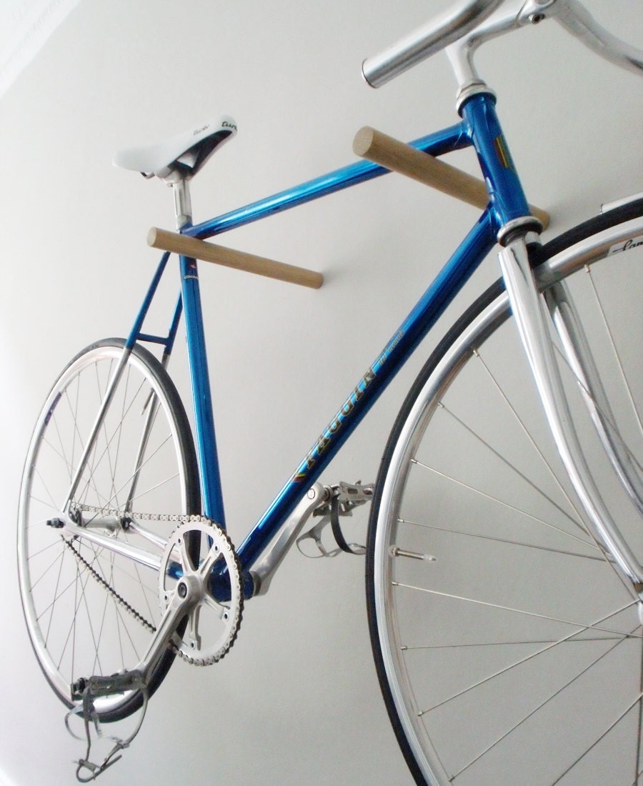 wooden bike hook, minimal and simple