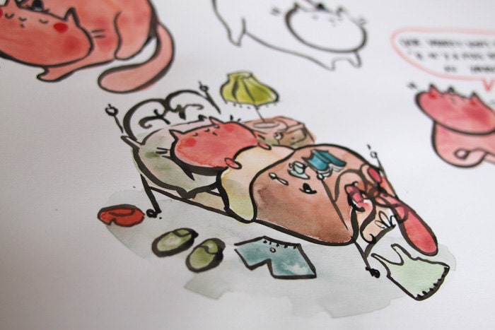 Frozen Yogourt - Original watercolor
