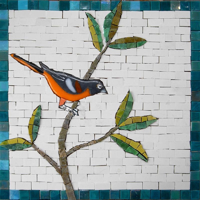 The Baltimore Oriol - The State Bird of Maryland: Greetings Card - MartinCheekMosaics