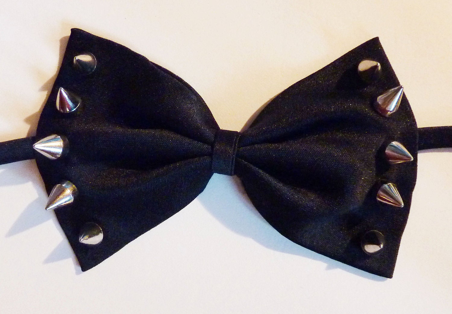 Spike Studded Black Bow Tie Mens or Ladies Formal Neck Tie Tuxedo
