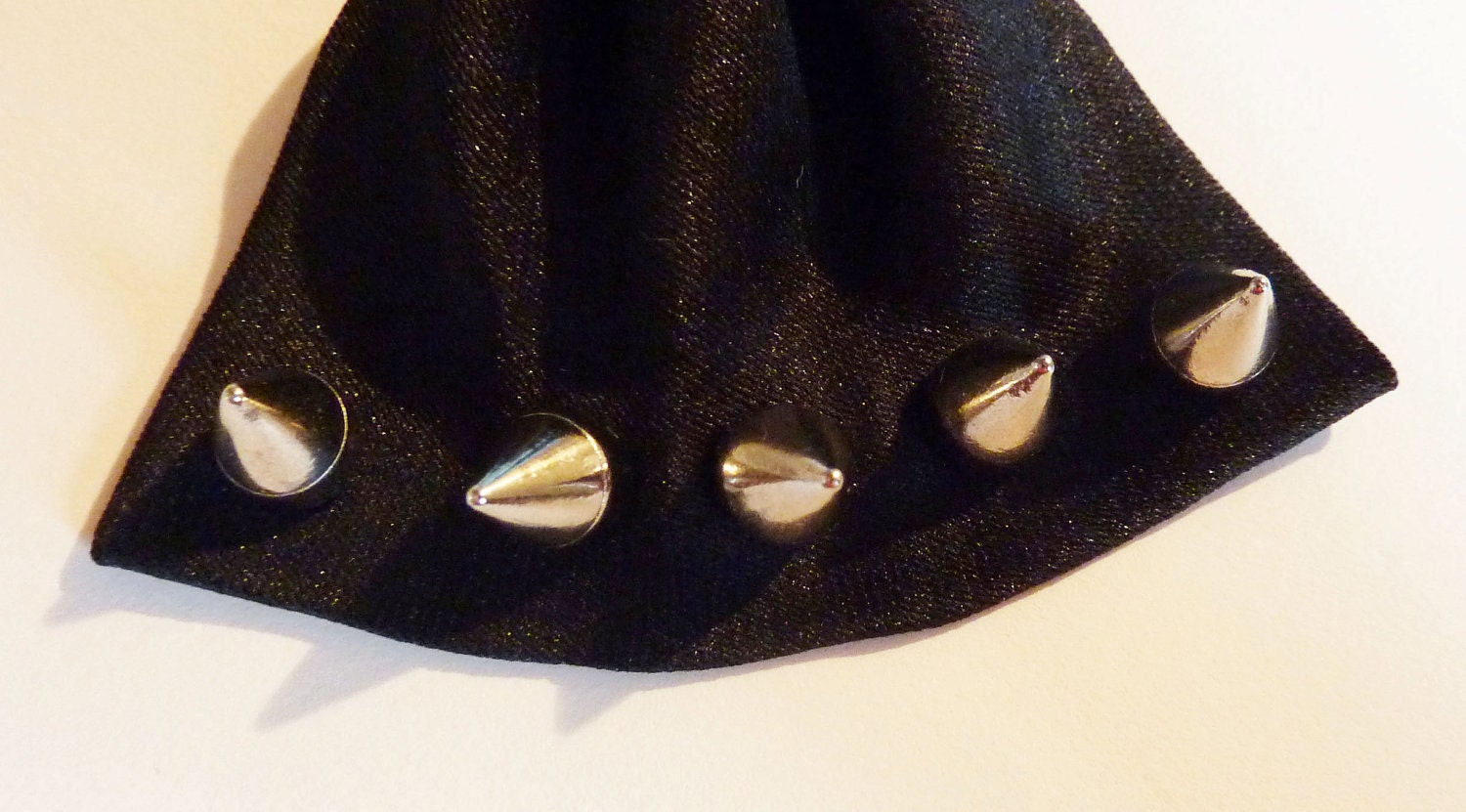 Spike Studded Black Bow Tie Mens or Ladies Formal Neck Tie Tuxedo