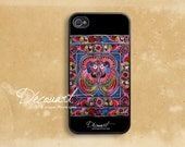 iPhone 5 case, iPhone 4 case, iPhone 4s case, case for iPhone 4, miao hmong embroidery floral pattern - NOT real embroidery B226