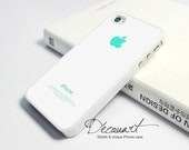 iPhone 4 case, iPhone 4s case, case for iPhone 4, mint teal apple logo W232