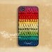 iPhone 5 case, Unique iPhone 4 case, iPhone 4s case, case for iPhone 4, rainbow crochet B111