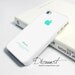 iPhone 4 case, iPhone 4s case, case for iPhone 4, mint teal apple logo W232