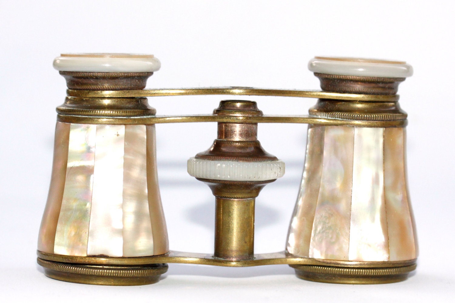 Antique mother of pearl opera glasses with original leather case -Sale