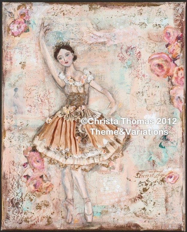 Ballerina Efface,  11x14 Art Print of original mixed media art
