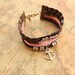 Port of love,retro silver love letters and anchor bracelet,yellow braid leather bracelet,brown leather chain---B094