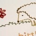 Hedgehog Greeting Card Choose your Message Birthday Customizable Hand Embroidered Red Flower