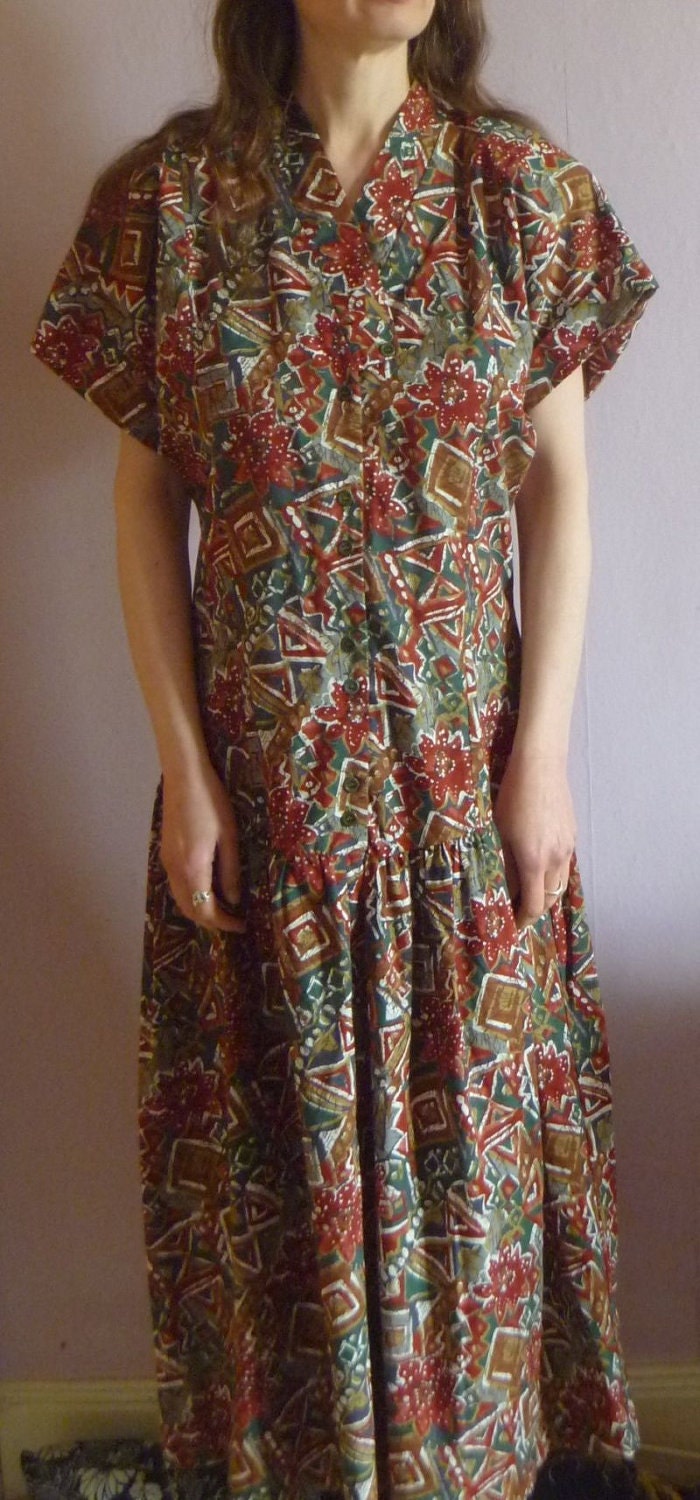 African print dress / vintage cotton dress (SALE)