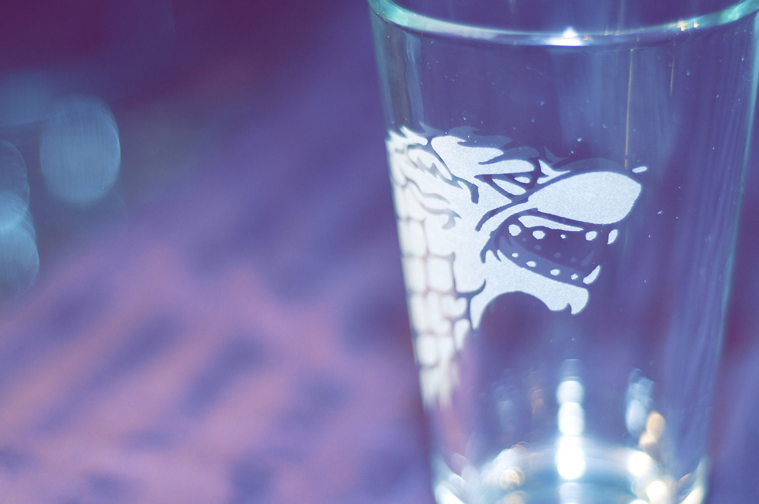 House Stark Glass - Dire Wolf (from Game of Thrones)
