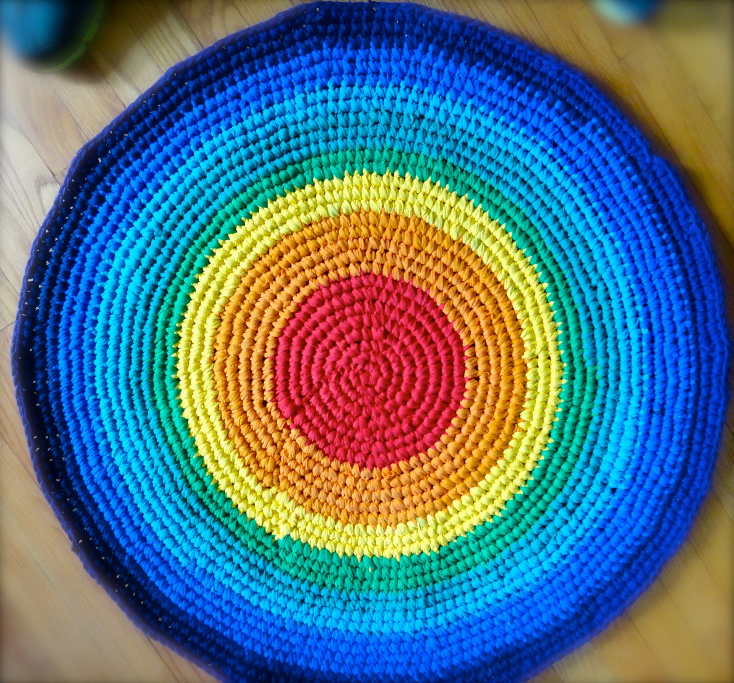 RESERVED for AuctionForPasha -- Do NOT Buy -- Rainbow Recycled T-Shirt Rag Rug