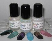 Splash Dream Ever Blue Star Jewel Duochrome Glass Fleck Top Coat Trio Custom Nail Polish 5mL each