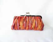Ikat Clutch Red Gold Firelight Chicago Fine Threads Purse