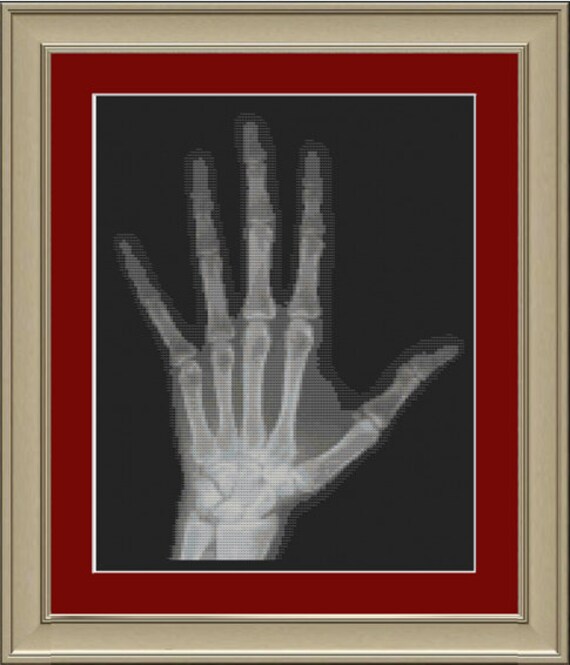 Hand x-ray: cool cross-stitch pattern