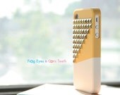iPhone 4 case - Color Block Stud - Lemon Deep / Gold studs