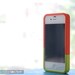 iPhone 4, 4S case - Color Block Stud - Orange / Green / Silver studs