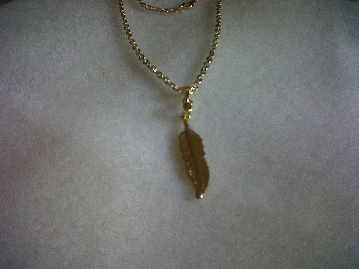 Petite Gold Feather Pendant Necklace