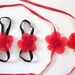Handmade Baby Sandals with Cute Yoyo- Baby Sandals Red Flower Baby Barefoot Sandals - Barefoot Sandals