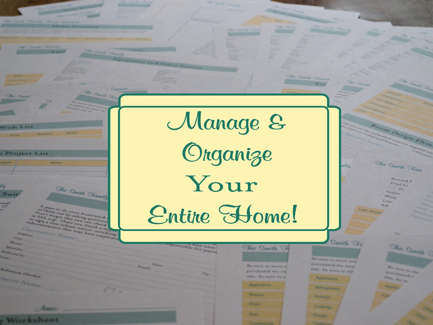 The Complete Home Organizer and Decorating Record Kit - 49 Documents IMMEDIATE DIGITAL DOWNLOAD