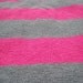 RESERVED FOR ANGELA Hand Knit, Baby Blanket, Hot Pink & Grey Stripes, Simple, Modern, Swaddle, Free Shipping