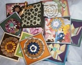 Handmade Blank Gift Cards pack of 10 in Assorted Colours and Designs - ribbon, flowers, pinwheels and positive words stamp