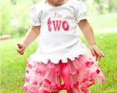 Personalized Hot Pink Satin Trimmed Tutu Birthday Outfit - I'm Two