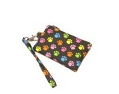 Mini Wristlet Wallet - Pastel Pawprints