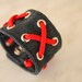 Jeans bracelet, dark grey, red