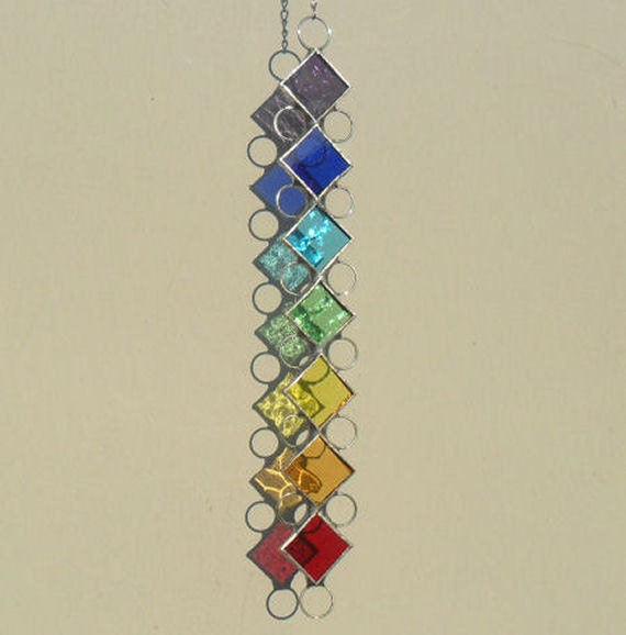 Chakra Suncatcher, Stained Glass Suncatcher