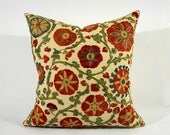 Decorative pillow cover - throw pillow - suzani Pillow - hand embroidered
